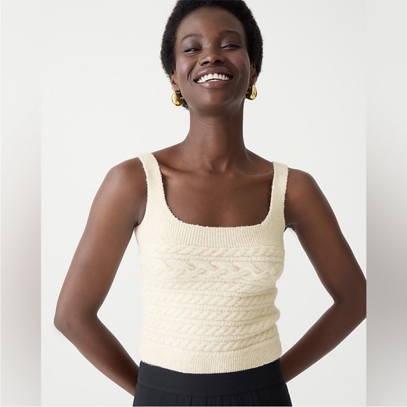 Jcrew Supersoft cropped cable-knit sweater-tank set - Picture 4 of 6